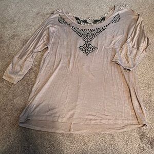 Day trip 3/4 sleeve taupe